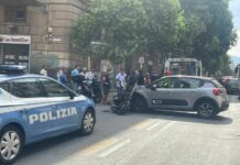 Spettacolare incidente stradale a Palermo, ferito motociclista