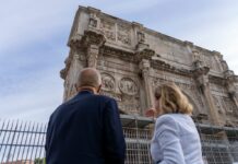 Maltempo, sopralluogo di Sangiuliano all’Arco di Costantino a Roma