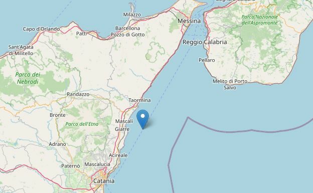 Scossa di terremoto di magnitudo 3.3 al largo della Costa Catanese
