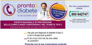 Riprende “Pronto Diabete”, campagna di prevenzione delle complicanze