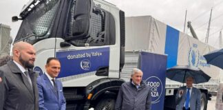 Anche la Regione Piemonte alla partenza dei camion di aiuti per Gaza