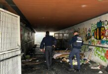Polizia Locale sgombera il sottopasso Santa Maria dei Battuti