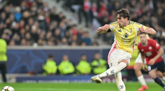 Lille-Juventus 1-1, Vlahovic risponde a David