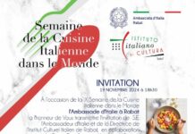 “Settimana della Cucina italiana nel mondo”, in Marocco la 9^ edizione
