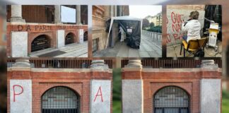 Laser rimuove i graffiti dalla facciata storica della Statale di Milano
