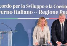 Meloni ed Emiliano siglano l’Accordo di Coesione per la Puglia