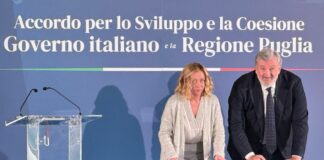 Meloni ed Emiliano siglano l’Accordo di Coesione per la Puglia