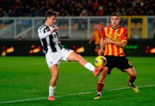 La Juve fermata sull’1-1 a Lecce, Rebic risponde a Cambiaso