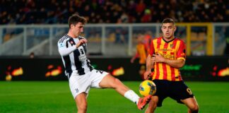 La Juve fermata sull’1-1 a Lecce, Rebic risponde a Cambiaso