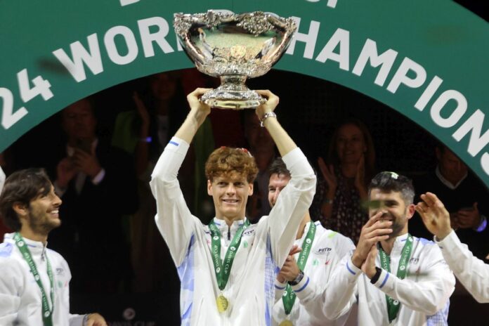 RECORD DATE NOT STATED November 24, 2024 (Malaga) ITALY DAVIS CUP CHAMPION 2024! Sinner beat Griekii 7-6(2) and 6-2 and