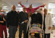 Babbo Natale e i campioni del mondo Graziani e Lucchetta all’Ismett di Palermo