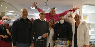 Babbo Natale e i campioni del mondo Graziani e Lucchetta all’Ismett di Palermo