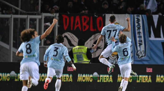 La Lazio vince 2-1 a Lecce, in gol Castellanos e Marusic