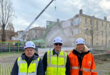 Prime demolizioni edifici in piazza Mercato a Marghera