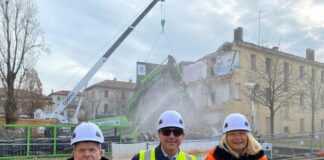 Prime demolizioni edifici in piazza Mercato a Marghera