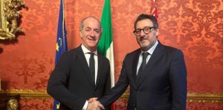 Presidente Zaia riceve a Venezia il neo questore di Belluno Della Rocca