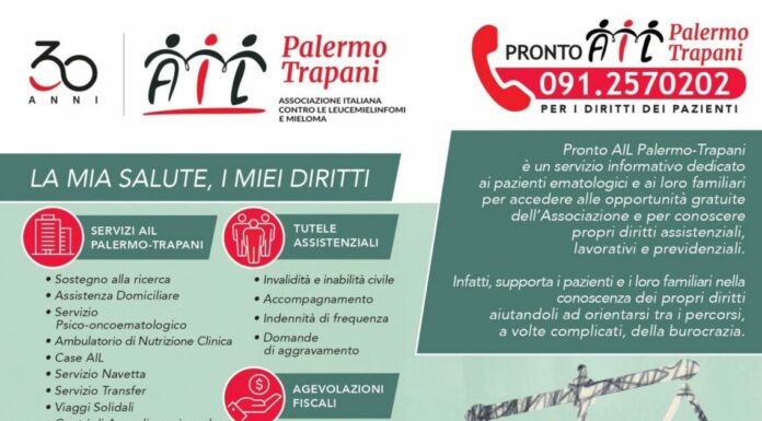 Al via “Pronto AIL Palermo e Trapani” per i pazienti ematologici