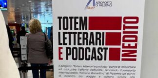 Aeroporto Palermo, successo per iniziativa “Totem letterari e podcast”