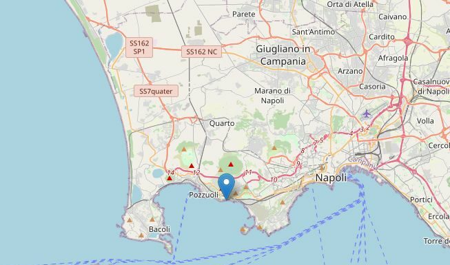 Sciame sismico nell’area dei Campi Flegrei, nuova scossa di magnitudo 3.9