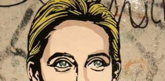 Roma, un’opera dello street artist Laika su avanzata destra in Germania