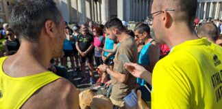 Preghiera per il Papa prima della partenza della Roma-Ostia