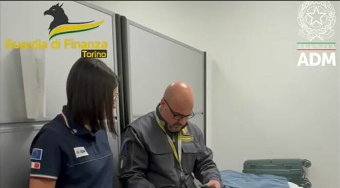 Sequestrati all’aeroporto Pertini di Torino 16 kg di cocaina