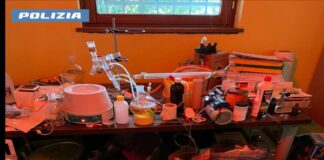 Grande laboratorio di metanfetamina in casa, arrestato studente a Novara