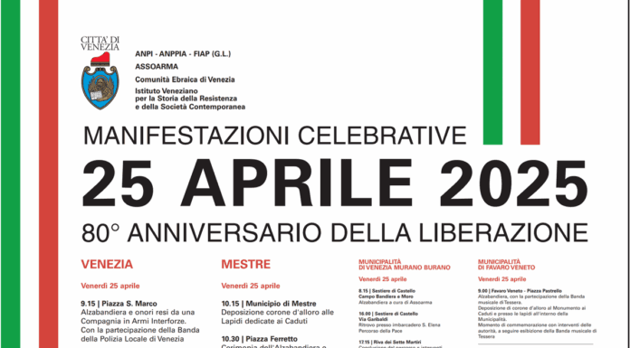 Il Comune di Venezia celebra l’80° anniversario della Liberazione con un ricco programma di eventi