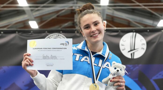 Giulia Amore oro nel fioretto agli Europei Under 23, bronzo per Fusetti e Spica