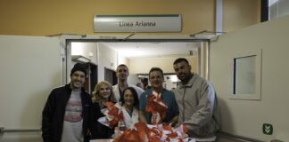 I giocatori del Monza Dany Mota e Petagna in visita ai bambini del San Raffaele