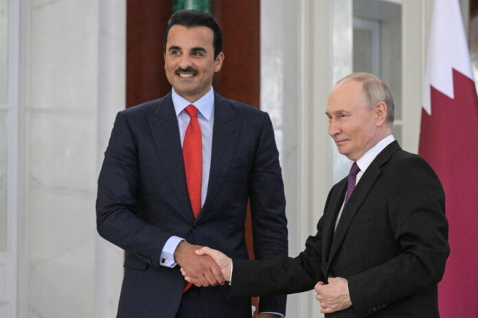 Tamim bin Hamad Al Thani e Vladimir Putin