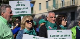 Sit-in della Cisl a Roma per la pace in Medio Oriente, Fumarola “Occorre un cessate il fuoco”