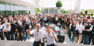 Antonelli in visita al Petronas Global R&T Centre di Santena