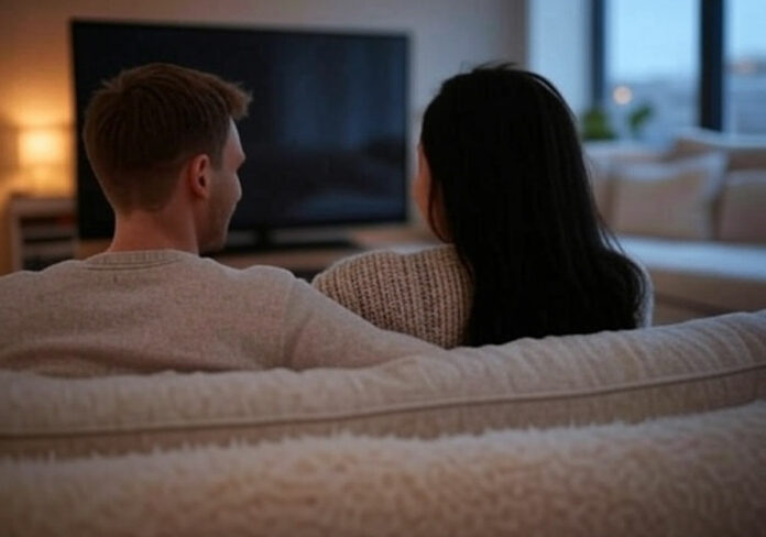 coppia che guarda tv coppia che guarda tv