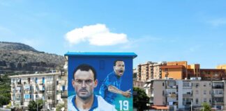 Al Cep di Palermo il murale di Scalisi Palminteri dedicato a Schillaci