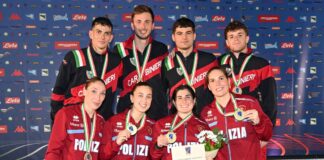 Assoluti scherma Piacenza 2025, scudetti sciabola a squadre a Carabinieri e Fiamme Oro