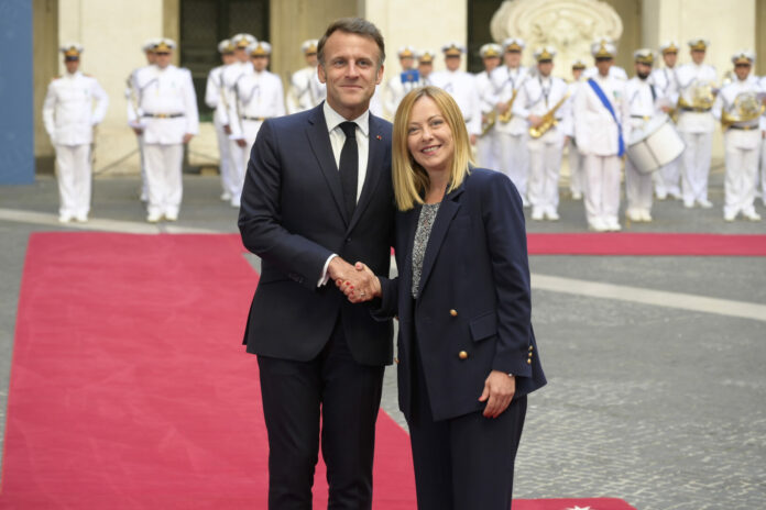 Giorgia Meloni meets Emmanuel Macron