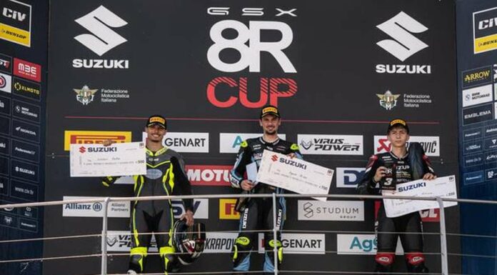 Agazzi trionfa al Mugello, sua la Suzuki GSX-8R Cup