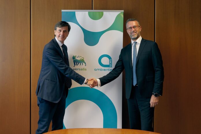 Adriano Alfani, Amministratore Delegato di Versalis, e da Gabriele Di Cintio, Amministratore Delegato di Acea Ambiente.