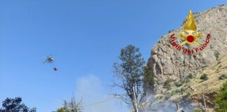 Incendio alle falde di Monte Pellegrino