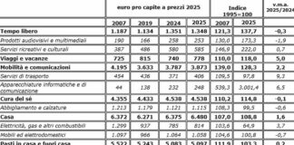 Consumi, negli ultimi 30 anni sprint per tecnologia e tempo libero