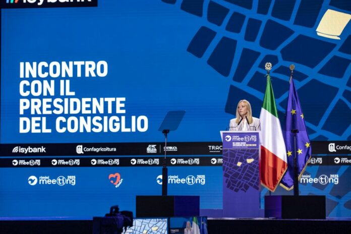 Rimini, il Premier Giorgia Meloni ospite del meeting di Rimini