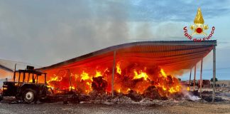 Un’azienda agricola in fiamme a Monastir, distrutti mezzi di lavoro