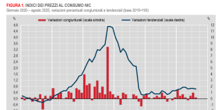 Istat, inflazione +0,1% ad agosto e +1,6% su base annua