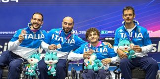 Fioretto maschile a squadre di bronzo ai Mondiali paralimpici di Iksan, settima medaglia per l’Italia