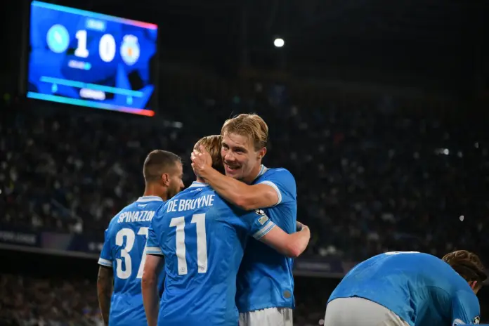 Italia: Uefa Champions League Football Match Napoli vs Sporting CL 2025