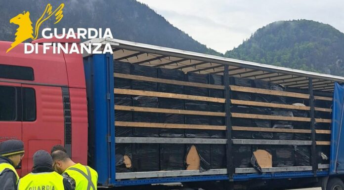 Sequestrate 15 tonnellate di tabacco alla frontiera di Tarvisio