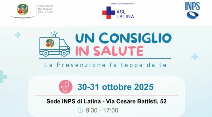 Lazio, Aurigemma “Un Consiglio in Salute fa tappa all’Inps di Latina”