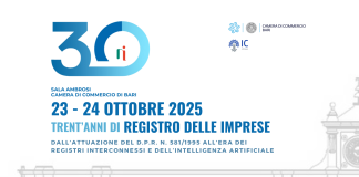 Trent’anni di Registro delle Imprese, a Bari da domani il convegno nazionale