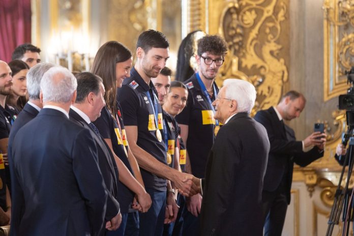 Roma, Sergio Mattarella incontra le Nazionali Italiane maschile e femminile di pallavolo vincitrici della medaglia d'oro ai Campionati Mondiali 2025